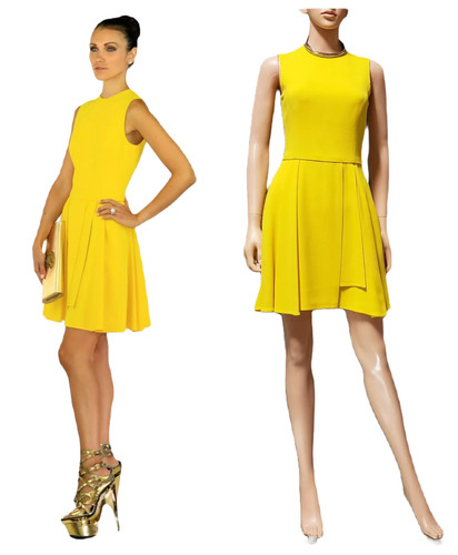Abito giallo senza maniche A I 2015 Look #10 Versace 38 2