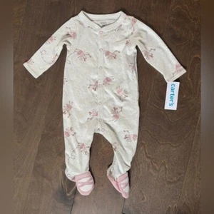 Carter's Baby Girl Ballet Snap-Up Cotton Blend Sleep & Play Pajamas, Size 6M - Picture 1 of 4