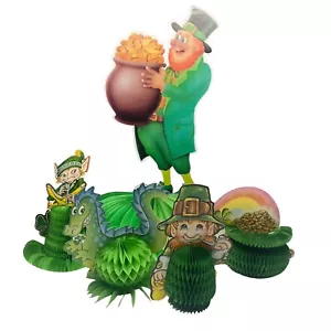 Vintage Beistle St Patrick's Day Playmates nido d'ape fustellate elfo drago arcobaleno - Foto 1 di 19