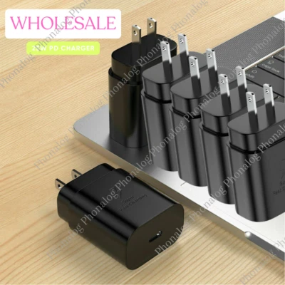 25W Type C USB-C Super Fast Wall PD Charger Block For Samsung iPhone 16 15 Lot - Image 1 of 4