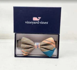 New boys Vineyard Vines plaid Madras woven bow tie 3 - Picture 1 of 4
