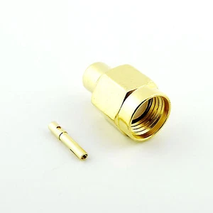 1x RP-SMA Male Jack Female Pin Solder Semi-Rigid RG402 0.141" Cable RF Connector - Picture 1 of 7