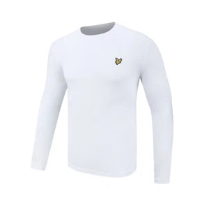 Lyle & Scott Men's Plain Longsleeved T-Shirt, White Small - Picture 1 of 3