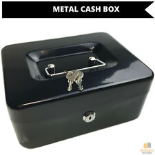 Lockable METAL CASH BOX Deposit Petty Cash Slot Money Safe Portable 2 Keys New