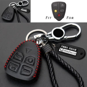 Genuine Leather Car Key Fob Case Cover For Volvo S80 S40 C70 C90 V60 1998-2006 - Picture 1 of 9