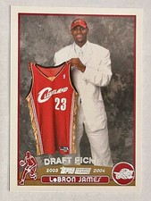2003-04 Topps Lebron James Draft Pick #1 Rookie Card #221 Cleveland Cavaliers