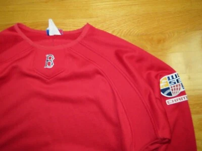 Majestic BOSTON RED SOX MED разминка длинным рукавом Джерси w 2007 World Series нашивка - Изображение 1 из 3
