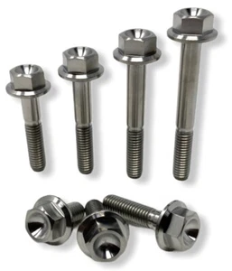 M5 Titanio DIN 6921 Bullo flangia testa esagonale (10,12,15,18,20,25,30,35,40 mm X,8 mm) - Foto 1 di 4