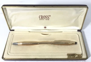 Cross Ballpoint Pen, 1/20 14k Gold Filled/ USA MADE, USED-works blue ink - Picture 1 of 20