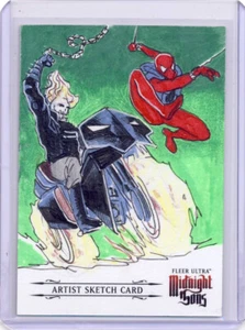 2023 Marvel Fleer Ultra Midnight Sons Sketch da Rosa Ghost Rider Scarlet Spider - Imagen 1 de 1