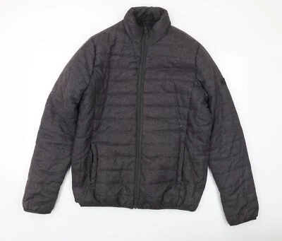 Brave Soul Mens Grey Puffer Jacket Size M Zip - Image 1 of 4