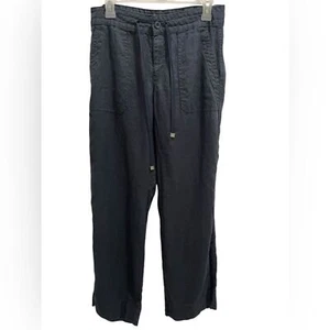 LRL Wide Leg Drawstring Linen Pants Navy Blue Women’s Size 0 - Picture 1 of 16