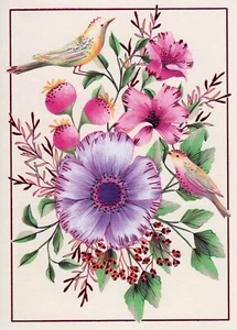 Hallmark White Roses Bird Blank Greeting Card Or Easily Make It A Birthday Card - Picture 1 of 2