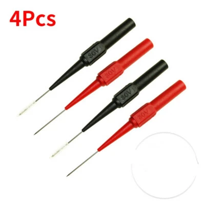4pcs For Banana Plug Multimeter Test Lead Back Probes Sharp Needle Micro Pin - Image 1 of 4