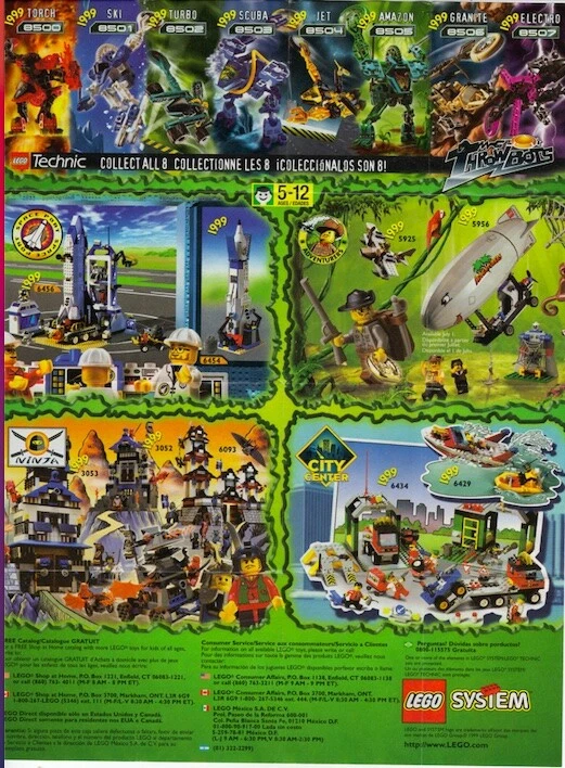 Póster LEGO 1999 Ninja Rock Raiders Aventureros Star Wars Ciudad Puerto Espacial Foto 1 de 2