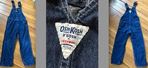 VTG OSH KOSH B'GOSH USA DARK BLUE JEAN DENIM COTTON BIB COVERALLS OVERALLS EUC 6 - Picture 1 of 9
