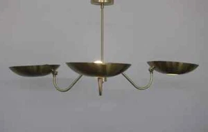 Chandelier Luminaire Handcrafted Modern Mid Century Solid Brass 3 Arm Light lamp - Picture 1 of 5