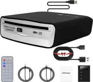 Externer USB CD Player für Auto Tragbarer Plug In CD Player mit Fernbedienung - Bild 1 von 8