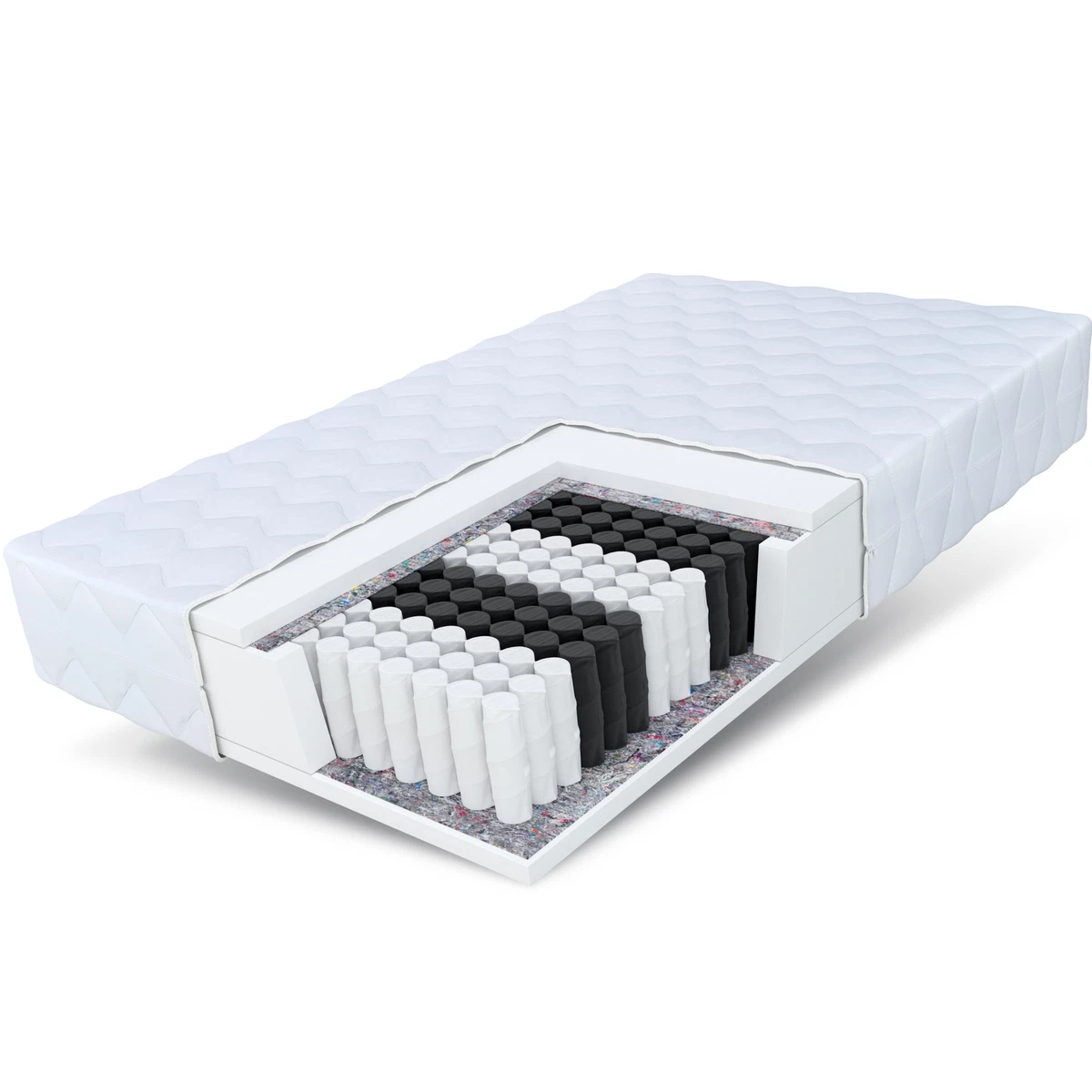 FDM - Materasso A Molle Insacchettate Family Max 120 X 200 - H2 Medio / H3 Medio Rigido - Fibra Di Cocco - Foto 3