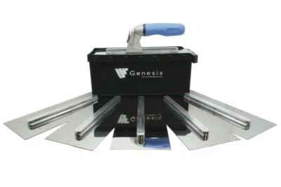 Genesis 6 Piece Stainless Steel Trowel Box Set For Flooring..with Carry Case - Image 1 of 3
