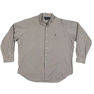 Ralph Lauren Hemd Marlowe gestreift Button Down grau weiß Herren Gr. XXL - Bild 1 von 7