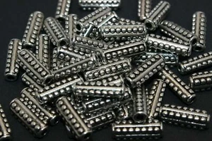 Cuentas de aleación estilo tibetano, columna, plata antigua, 15x6 mm, orificio: 2 mm -10 20 50 - Imagen 1 de 2