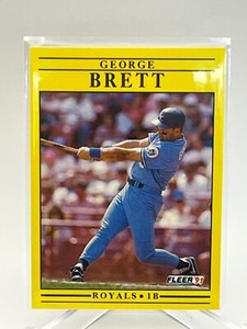 1991 Fleer MLB Baseball Card #552 George Brett *HoF 1999* KC Royals  NM