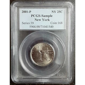 2001-P Cuarto del Estado de Nueva York muestra PCGS NY 25C moneda 168 - Imagen 1 de 3