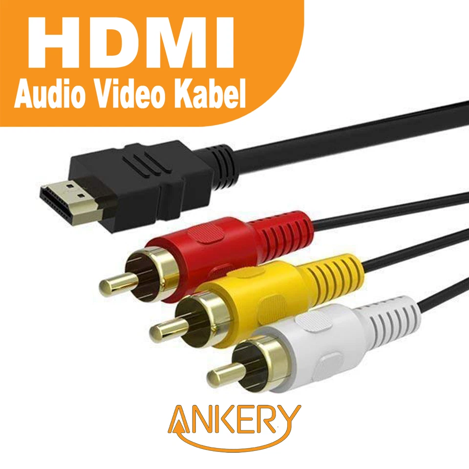 HDMI zu 3RCA Scart Audio Video AV Kabel Full HD Konverter Adapter Male 3M ANKERY