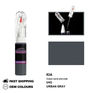 FOR KIA URBAN GRAY U4G Touch Up Paint Pen Brush Fix Kit Scratch Chip Set Mark - Picture 1 of 8