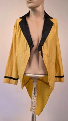 ANTIGUA CHAQUETA ESMOQUIN DISFRAZ HALLOWEEN ALGODÓN AMARILLO + NEGRO AÑOS 20’S  Foto 1 de 4