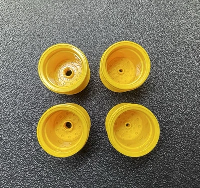 Tamiya RC 4-PACK Wheel Set in Yellow for Lunch Box or Midnight Pumpkin # 9335036 - Image 1 of 4
