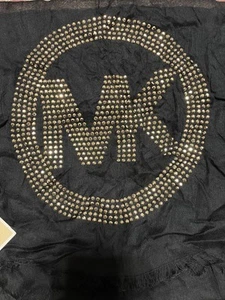 Michael Kors Black Color With Gold Suds Logo, Scarfs, Wrap New. (Vintage) - Picture 1 of 5