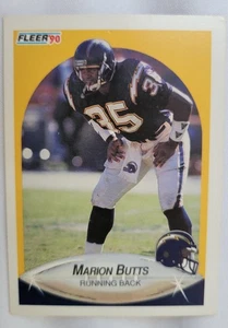 1990 Marion Butts Card #305 Fleer San Diego Chargers NFL Football Vintage FLAW - Picture 1 of 4