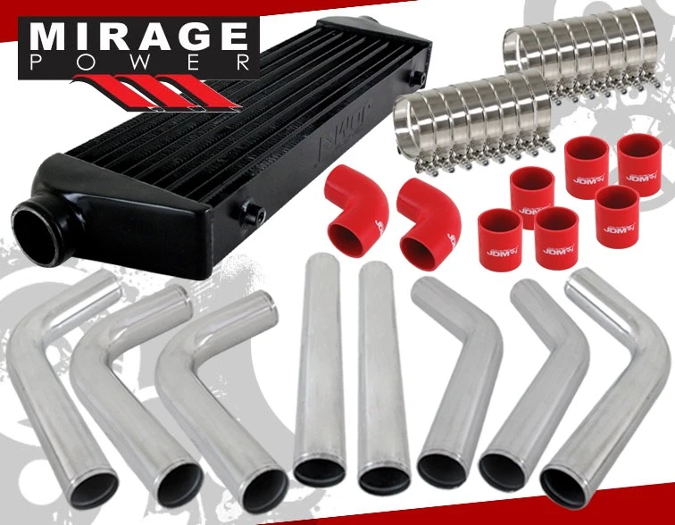 2.5" Do It Yourself Diy Aluminum Piping Kit +Jdm Sport Inter Cooler Ch/Rd - Image 1 of 4