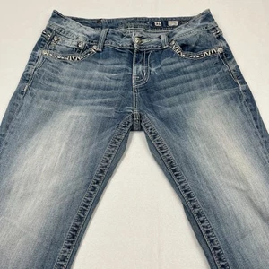 Miss Me Jeans Easy Capri Denim Embellished Pockets Size 31 - Picture 1 of 8