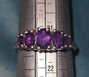 Amethyst And Silver Ring From QJ  Brand Size 12 - Picture 1 of 2