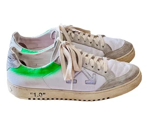 Off-White Virgil Abloh 1.0 Blanco Verde Spray Plata Tenis Mujer Talla 39/ EE. UU. 9 - Imagen 1 de 15