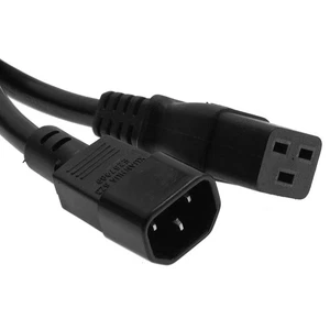 3 Fuß Computer Netz Server Kabel (NEMA C14 auf C19 Stecker) 14 AWG schwarz - Bild 1 von 2