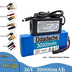 100% Neu 36V 30000mah Akku Pack 10s2p +2A Ladegerät Stecker - Bild 1 von 17