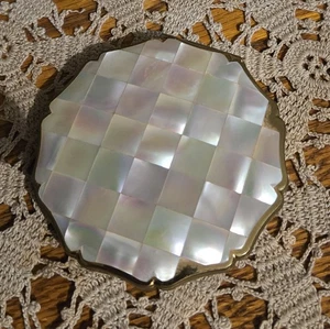 Vintage Stratton Made In England Mother of Pearl Compact  Mirror READ - Picture 1 of 7