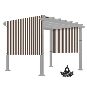 Cubierta de pantalla de pérgola de 6x17 pies panel de dosel de repuesto con bolsillo de varilla exterior - Imagen 1 de 9