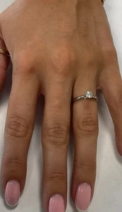 PLATINUM DIAMOND SOLITAIRE ENGAGEMENT RING 0.33 CARAT SIZE J + GIA CERTIFICATE - Picture 1 of 15