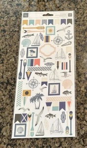 Heidi Swapp SET SAIL 6x12 Sticker Sheets 151 Pieces Nautical Boat Sea Life - Picture 1 of 2