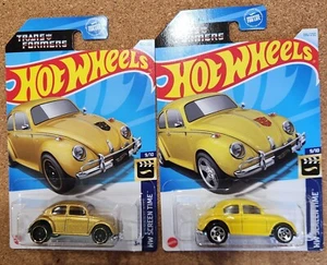 2024 Hot Wheels Lot of 2 Transformers Bumblebee's Gold & Yellow Colors - Picture 1 of 6
