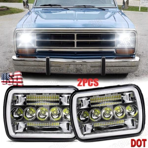 Pair 5x7" 7x6" LED Headlights HI/LO H6054 For Dodge D150 D250 D350 W150 Ram 50 - Picture 1 of 23