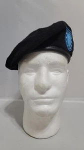US Army Beret Size: (7) Black Wool Military Cap 8405-01-0890137 #39p - Picture 1 of 7