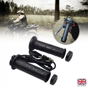 2Pcs 12V Motorcycle Heated Grips Adjustable for Motorbike Scooter Black UK - Picture 1 of 10
