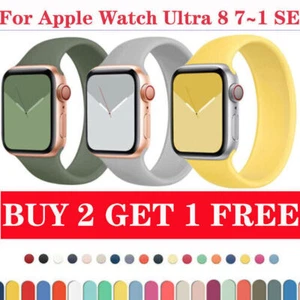 Correa de pulsera de bucle solo para Apple Watch Ultra Series 8 7 6 5 4 SE silicona - Imagen 1 de 37