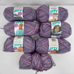 Lion Jiffy Mohair-Look Acrylic Yarn Washable Lot 6+ Purple Boston Discontinued - Picture 1 of 7